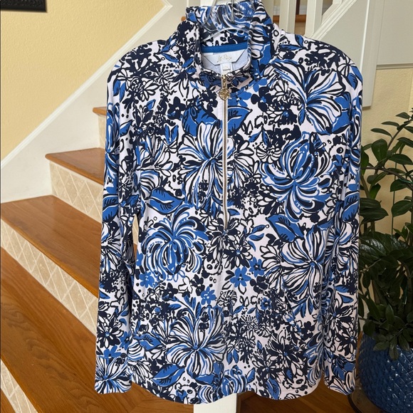 Lilly Pulitzer UPF 50+ Skipper Popover Low Tide Navy Pandarama M - Picture 5 of 12